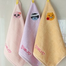 이름인쇄 어린이집_유치원_주방 고리수건 5매 모음, 1개, 05카카오프렌즈=오렌지(라이언)