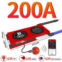 파워뱅크200a Daly-스마트 BMS Lifepo4 CAN 1A 액티브 밸런스 4S 12V 8S 24V 16S 48V 100A 18650 에너지, [03] LiFePo4 16s, [07] 200A BT CAN