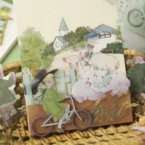 감성 소녀 그림 일러스트 인물 소품 다꾸 스티커 4종, 3.디저트 (ST-2871)