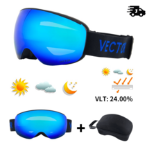벡터 키즈 스키 고글 더블 레이어 UV400, 기본, Bule