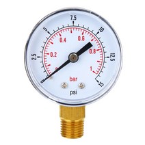 업그레이드 압력 게이지 50mm 저압 게이지 이중 스케일 압력 게이지 1/4 