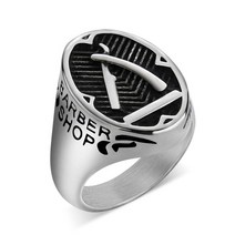 Valily barber shop 남성용 장식 반지 gold barber knife ring 스테인레스 스틸 펑크 핑거 링 밴드 성격 쥬얼리 anillo