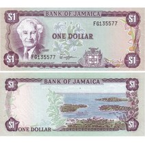 1982-86년 자메이카 $1 Note 기념주화 기념지폐 수집용 행운의상징 선물