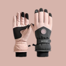 스키장갑 스마트터치 방수 방풍, 핑크(M)