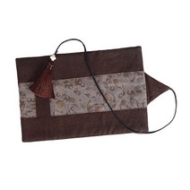 YSSHOP 빈티지 잉크 펜 연필 홀더 케이스 롤업 면화 드로잉 펜 주최자 가방, 설명, 코튼, 브라운