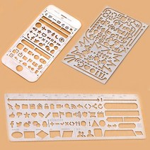 제도판 3개/대 참신 DIY 금속 중공 통치자 귀여운 크리 에이 티브 전화 사각형 모양 선물 그리기 학교 용품