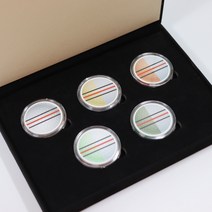 [더블이글] (선물용) 트리플라인 칩 삼선 양면 골프볼마커 5개, 1세트 5개