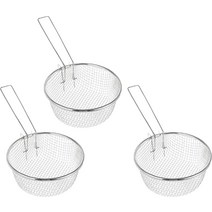 금속 딥 프라이 바스켓 스트레이너 3개 팩 손잡이가 있는 프라이어 스테인리스 스틸 요리 17.8cm(7인치)OFXDD