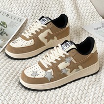 패들 킥판디자이너 보드 슈즈 스타 플랫 스니커즈 Zapatillas Mujer 레이스업, 02 브라운_04 39