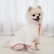 루비디 스위트 강아지후리스 집업, 크림