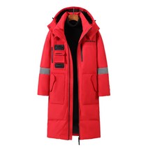 COSYEVNO 남자 긴 오리 다운 박제 코트