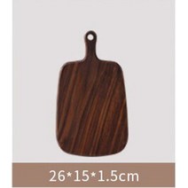 호두나무도마 호두나무도마특대 세트 검은 호두 도마 단단한 나무 피자 보드 접합 없이, 26x15x1.5cm