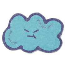 그린 스마일 구름 귀여운 유니크 러그 현관발판 미끄럼 방지 매트 원룸 미니 카페트 단모 욕실매트 발매트, 가로80cm 세로120cm, 블루퍼플 앵그리구름