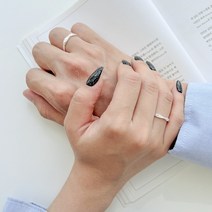 어썸클 커플 순 은반지 18k 남자 여자 심플 오픈링 선물