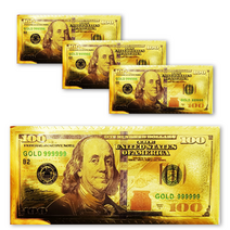 금봉투 금용돈봉투 세배돈봉투 축하봉투 용돈봉투 금박봉투, 금박 100달러 봉투입 4입, 1세트