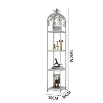 선반 팬트리 모듈 다용도선반 북타워 코너선반 북유럽 책장 철 금 꽃 선반 다층 거실 플로어 럭셔리, 나무 4개 층