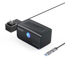 오리코 RGB 게이머 USB3.2 10Gbps C타입 HDD SSD 클론 도킹스테이션 8818C3, 1베이-(8818C3)