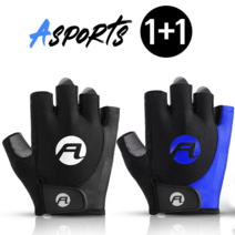 듀웨이 ASPORTS 자전거 반장갑 1+1, 레드(XL), 블랙(M)