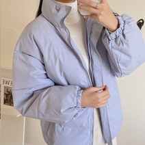 제이에프앤씨 남녀공용 파스텔 오버핏 후드 숏패딩 점퍼 사이즈