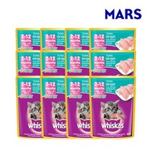 위스카스 파우치 주니어 참치 80g 12팩/리뉴얼, 없음