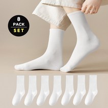 살림하는집 여성용 심플한 무지 중목 양말 8켤레 세트