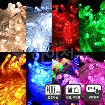 스타 LED 은하수 100구 8.5M 투명줄, 점멸기-백색