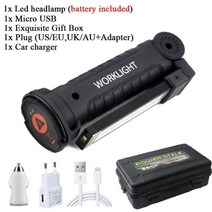 자석 캠핑 작업등 텐트 LED 랜턴 충전식 ZHIYU 5 모드 COB 작업 손전등 차량 수리 램프 USB 360 회전 휴대용 조명, Package H_Small