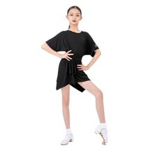 라틴 댄스복 여성 남자 스포츠댄스복 여자 모달 긴 셔츠 편안한 티 드레스 벨트 라운드 넥 댄스웨어 볼룸 댄스 살사 탱고 기본 착용