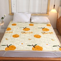침대 이불 패드 YanYangTian여름 매트리스 침대보 보호대 플랫 접이식 매트 밴딩 침실, [01] Only mattress, [03] 90x190cm, [04] Cream oranges