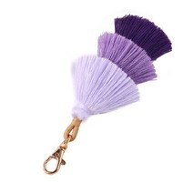 kawaii boho pom pom keychains tassel bag 매력 키 장식을위한 다채로운 열쇠 사슬