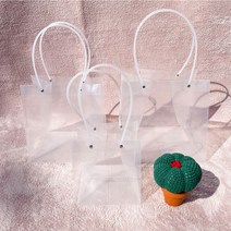 다육이 꽃 포장 투명 화분 쇼핑백, 사다리꼴