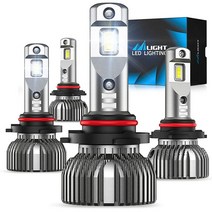 Nilight H4 LED 헤드라이트 전구 14000lm H4/Hb2/9003 하이/로우 빔 전구 6500k 쿨 화이트 IP67188884, 9005+9006
