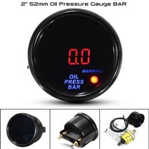 새로운 2quot 52mm 터보 부스트 오일 압력 오일 온도 수온 타코미터 전압 게이지 디지털 led 디스플레이 자동차 미터, 오일 압력 게이지