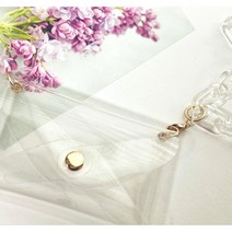 아란손공방 진주스트랩 아크릴체인스트랩 천연가죽지갑 투명지갑 카드지갑 반지갑