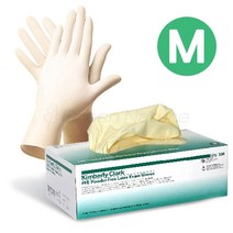 크린가드 [44123] 유한킴벌리 G10 라텍스 장갑 식품용 글러브 PFE 중형 (M 사이즈) 100매 10팩 1박스