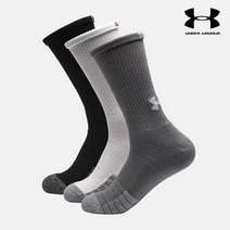 언더아머 언더아머 성인 HeatGear 크루 삭스 3-팩 스포츠 운동 양말 1346751-035, LG