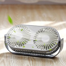 듀얼팬 탁상 선풍기 디퓨저 미니선풍기 휴대용선풍기, 듀얼팬탁상용선풍기-실버