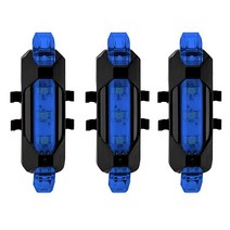 EL-918 자전거 후미등 USB 충전, 블루 3개
