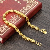 여성 금팔찌 14k 골드 체인 팔찌 새로운 도착 퓨어 컬러 하트 링크 용 도매 패션 쥬얼리 24k 옐로우 용 16 + 4cm
