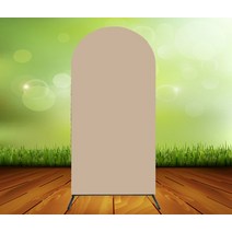 현수막걸이대 배너걸이 받침대 커스텀 아치 커버 배경 핑크 블루 화이트 생일 파티 장식 배너 양면 인쇄 탄성 패브릭, 56.39x787in1x2m - brown