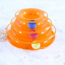 3/4 레벨 고양이 장난감 타워 훈련 놀이 접시 새끼 고양이 타워 트랙 디스크 고양이 정보 놀이 트리플 디스크 텀블러, 3 Levels Orange_CHINA