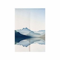 MYRU 일본 커튼 노렌 입구 풍수 도어 (산 85.4cm x 149.9cm), Blue Lake, 33.5 Inches x 59 Inches
