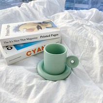 도넛 머그잔 (4가지 컬러) 미니도넛 세라믹 도자기 머그 컵, 민트