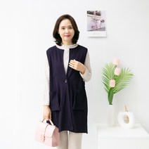 엄마옷마미소 꽃플리츠조끼 5060 중년여성 롱베스트 라운드넥 간절기 왕포켓 빅사이즈 할머니면조끼 중년조끼 민소매 미시옷 빅사이즈 꽃무늬조끼