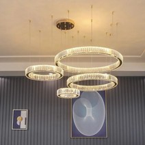 샹들리에 모던 럭셔리 크리스탈 원형 링 펜던트 조명 K9 거실 램프, 관습, 금색, 차가운 흰색