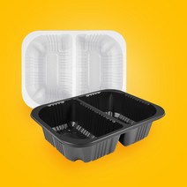 일회용 2칸 실링용기 19155-2B호 600개 800ml 분식 반찬 포장 배달용기 국내생산, 백색(600개)