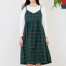 (노블리안힐스)여자 체크 어깨끈 원피스 W631466