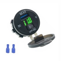 12V/24V 듀얼 USB 충전기 소켓 방수 QC3.0 빠른 자동차 전원 어댑터 콘센트 보트 오토바이 5, 02 Green