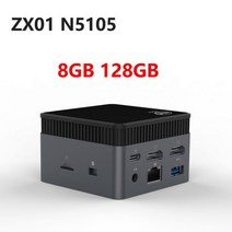 미니PC 소형 휴대용 간편 PC ZX01 포켓 미니 인텔 N5105 윈도우 11 프로 DDR4 8GB 256GB 1TB SSD 와이파이 BT42 데스크탑 게이머 컴퓨터, CHINA, EU, 8GB 128GB