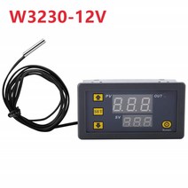 미니 온도계 습도계 W3230 프로브 라인 디지털 온도 제어 LED 디스플레이 조절기 열/냉각 기기 12V 24V 110-220V, [01] DC 12V